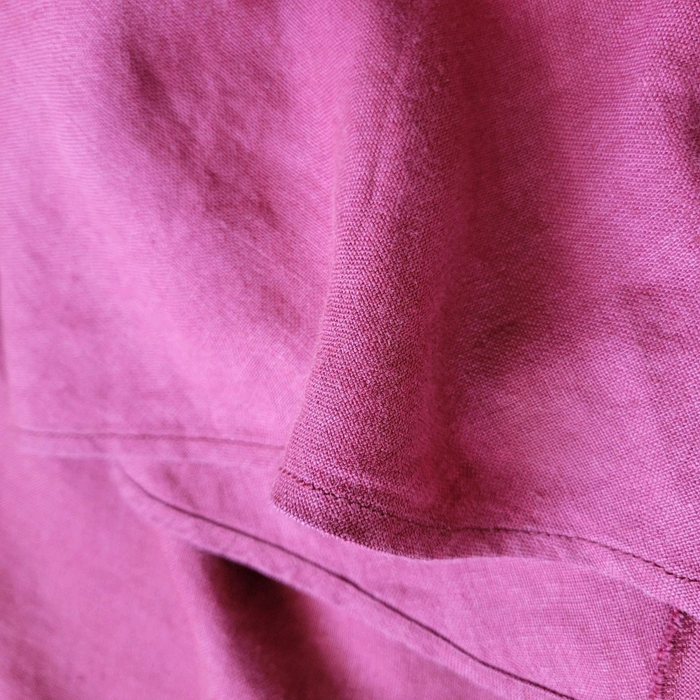 NWOT Eileen Fisher Linen Midi Skirt Red Size Medium preppy PULL-ON Fits XL/1X - Picture 8 of 9